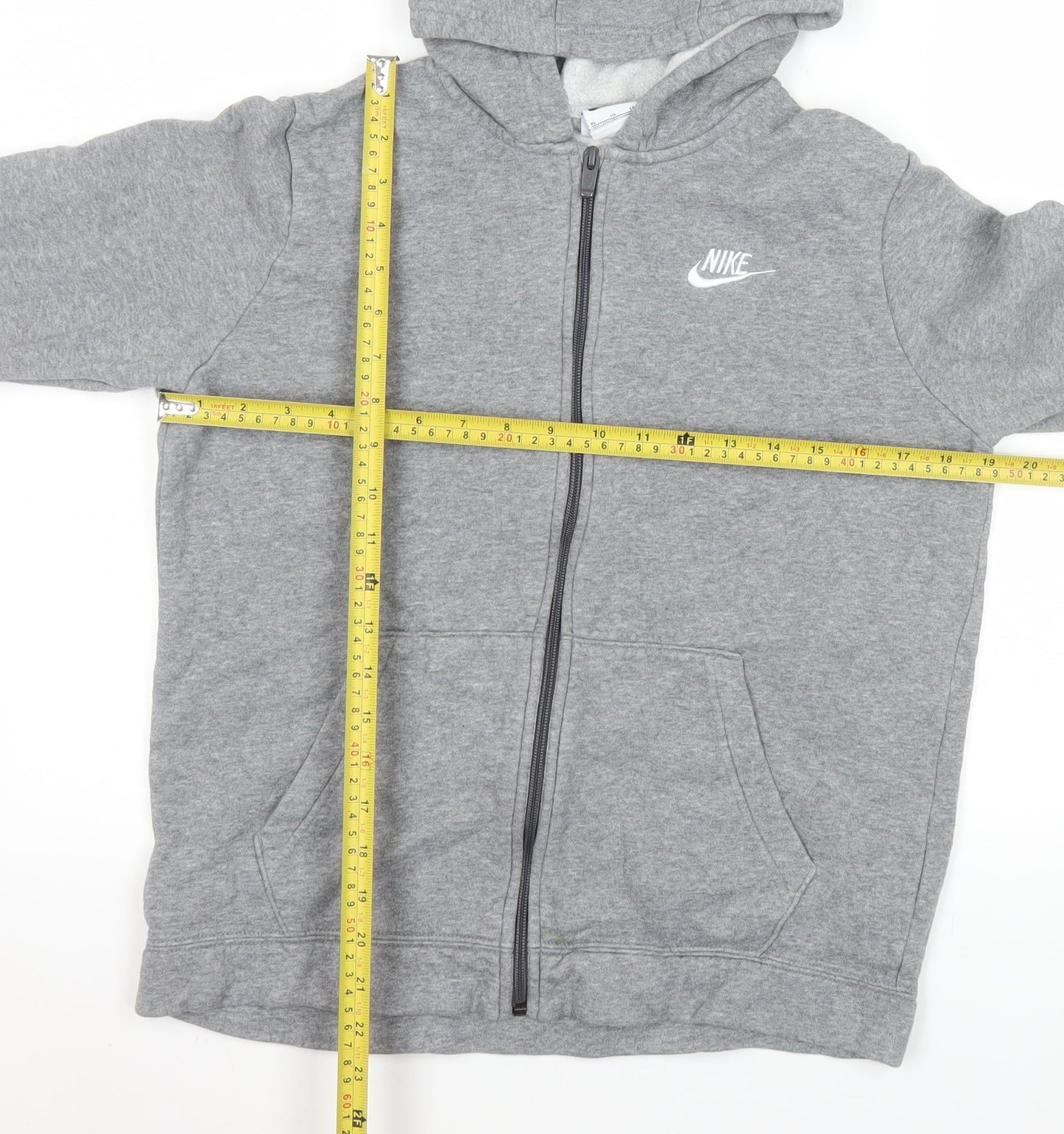 Nike Womens Grey Full Zip Hooded Jacket XL Cotton Blend