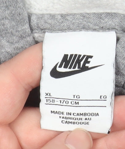 Nike Womens Grey Full Zip Hooded Jacket XL Cotton Blend