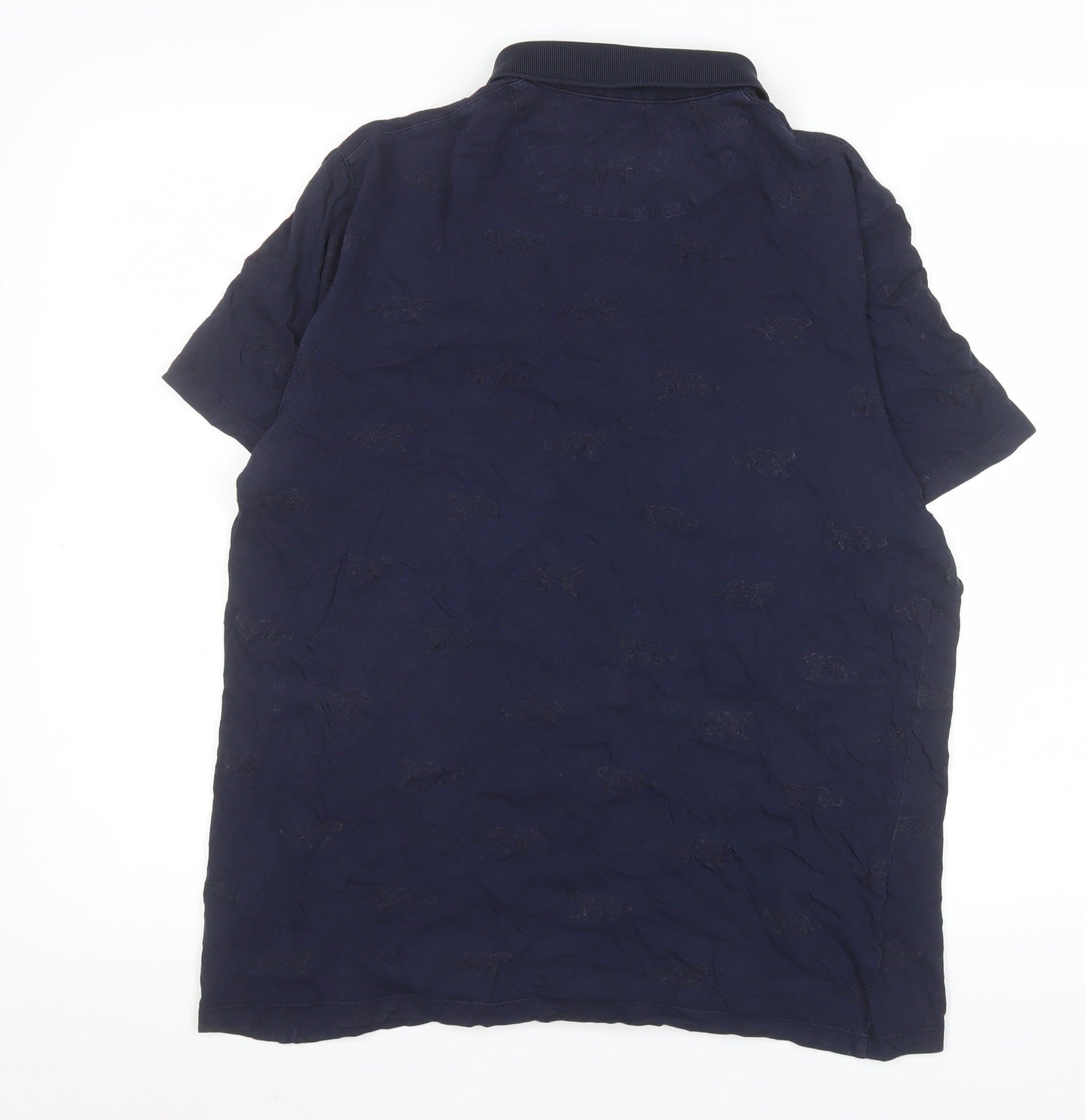 Ted Baker Men's Blue Animal Print Cotton Polo Shirt Size L