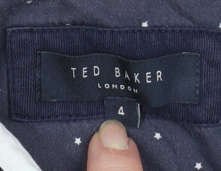 Ted Baker Men's Blue Animal Print Cotton Polo Shirt Size L