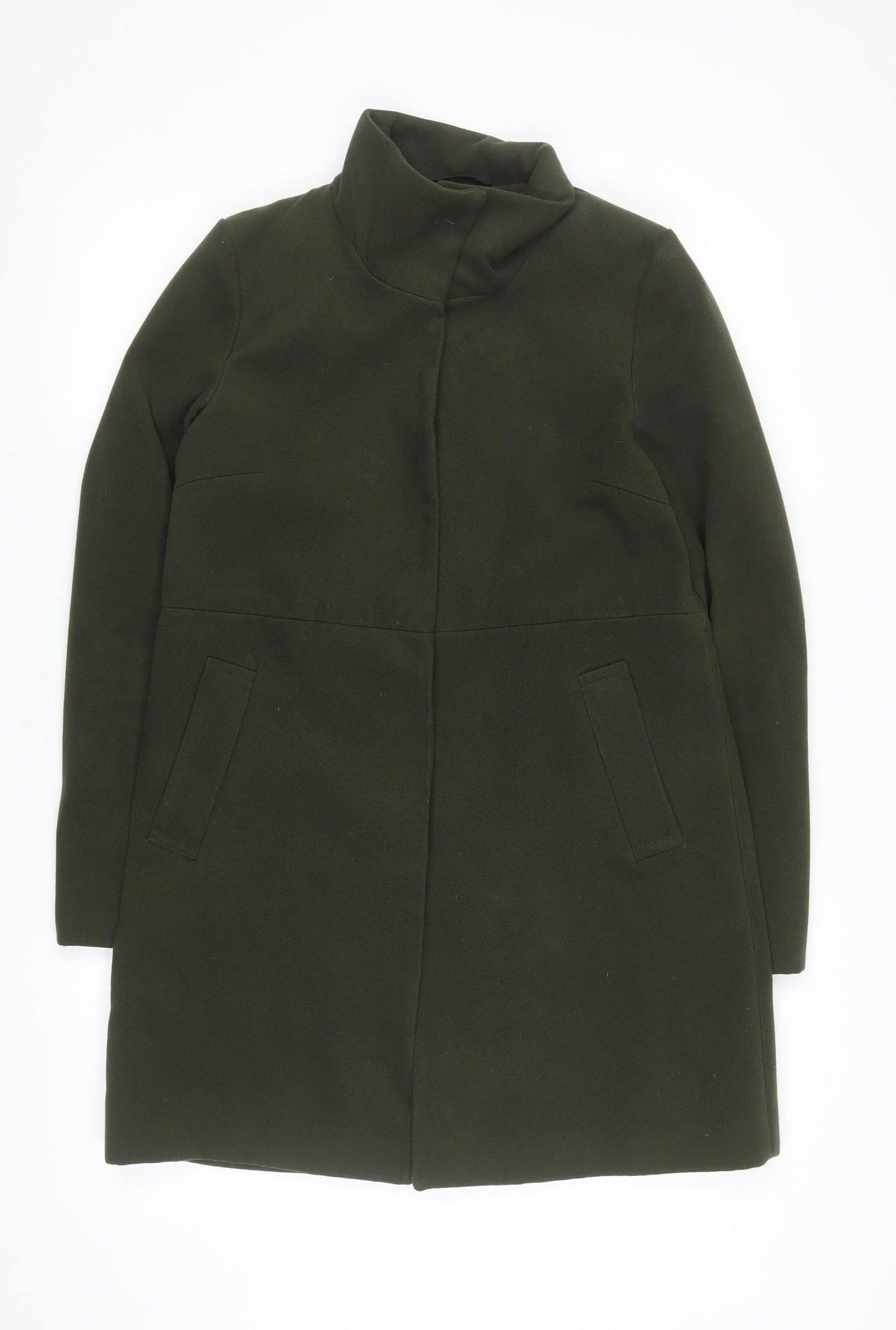 Atmosphere Women Green Mid-Length Overcoat Size 12 Polyester