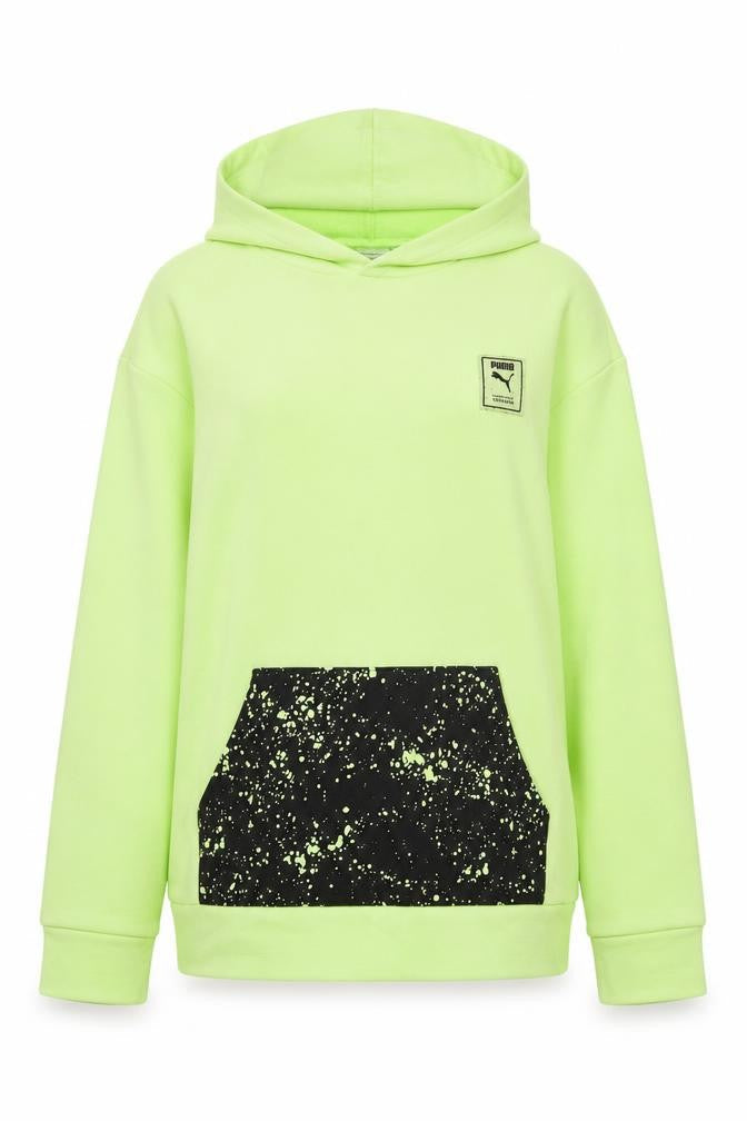 Puma Womens Green Hooded Pullover Sweatshirt XL Cotton Blend