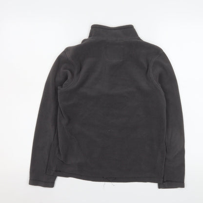 Close-up detail of Regatta boys’ black fleece 1/4 zip pullover sweatshirt 13 years