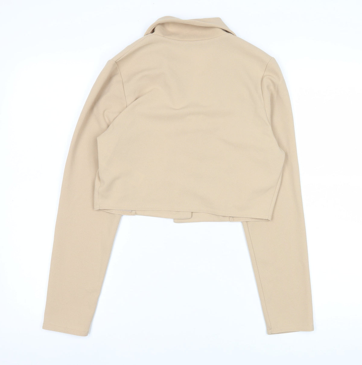 Quiz Beige Cropped Tailored Suit Jacket Women’s Size 8