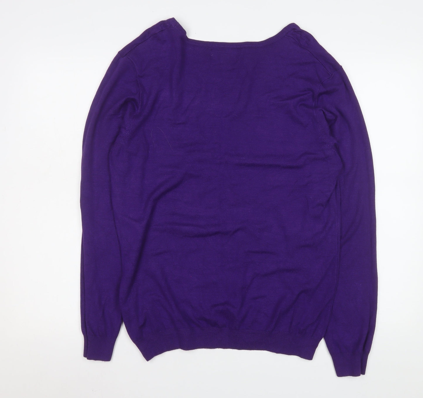Gerard Women Purple Sequin Butterfly Pullover Sweater L