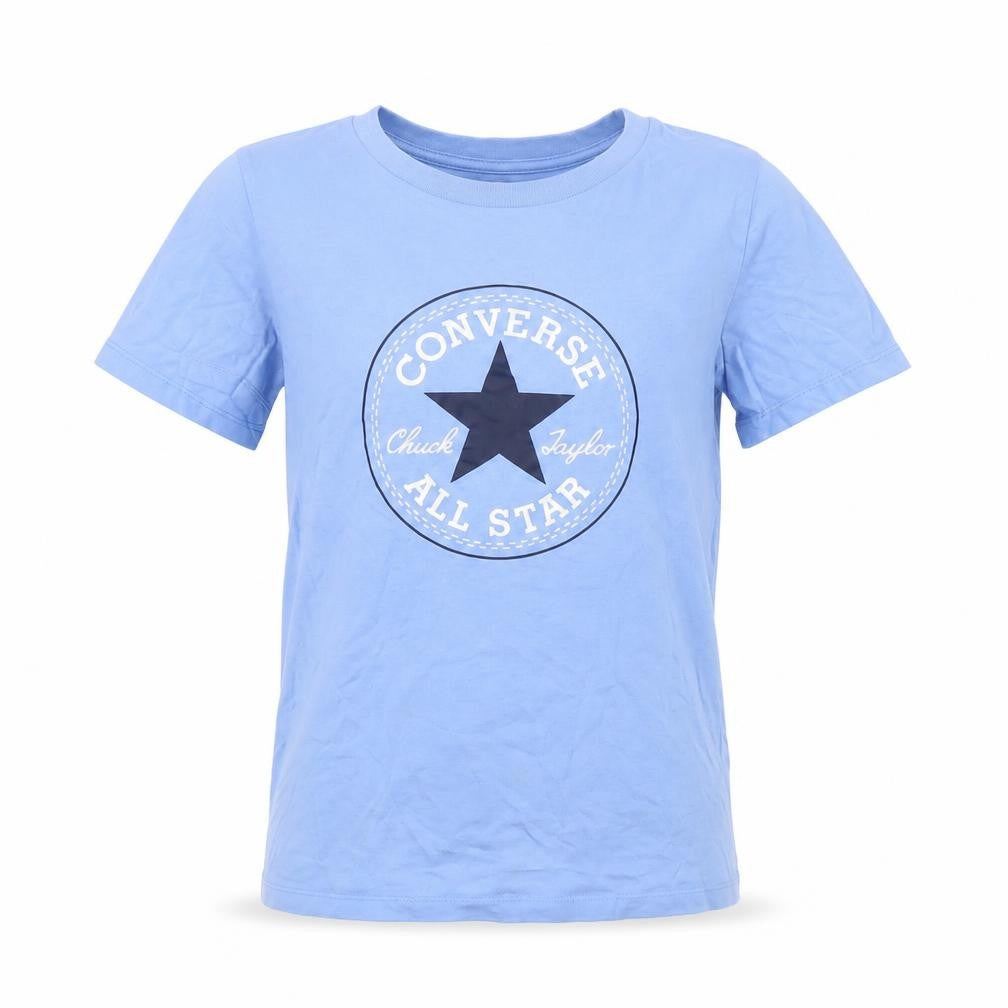 Converse Boys Blue Classic Fit Graphic Logo Short Sleeve Cotton T-Shirt Size S