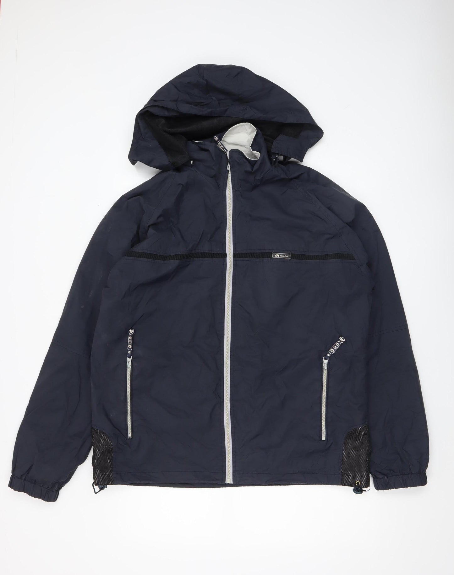Kaierlai Mens Blue 2XL Windbreaker Hooded Jacket Water Resistant Outdoor