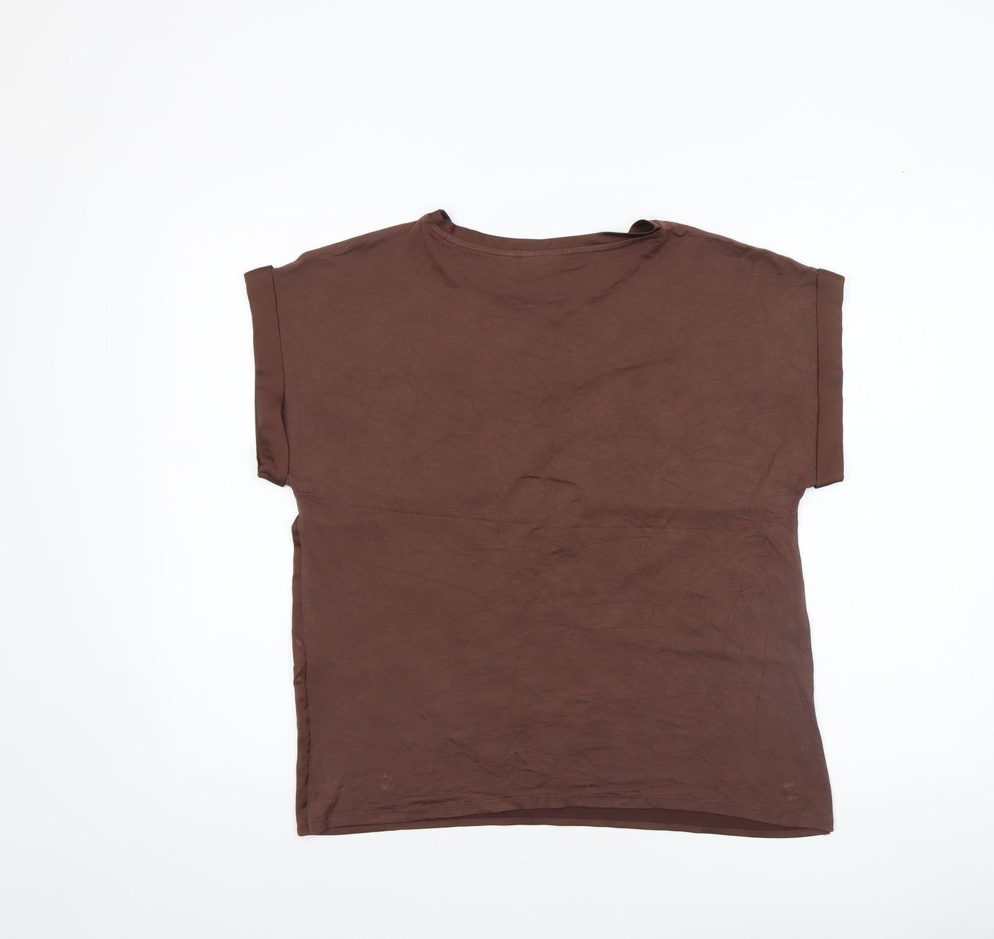 Vila Women Brown Short Sleeve Basic Blouse Size 8