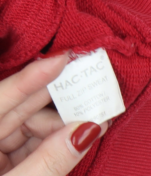 HAC TAC Womens Red Full Zip Cotton Blend Jacket Size 14