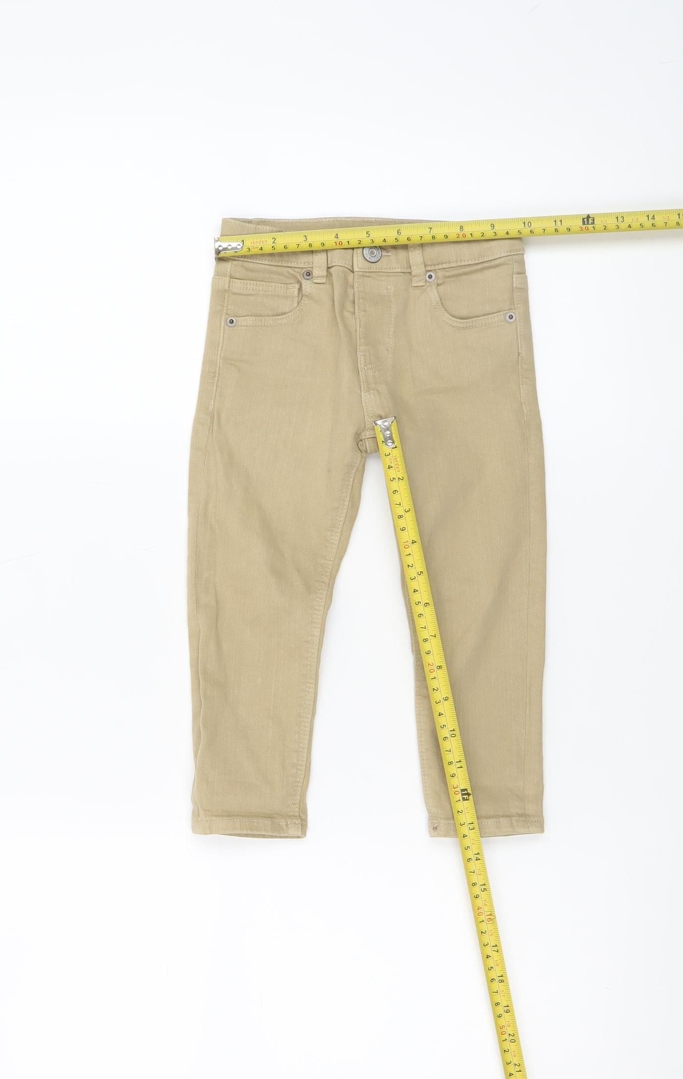 Zara Boys Beige Slim Denim Jeans 2-3 Years Stretch Cotton