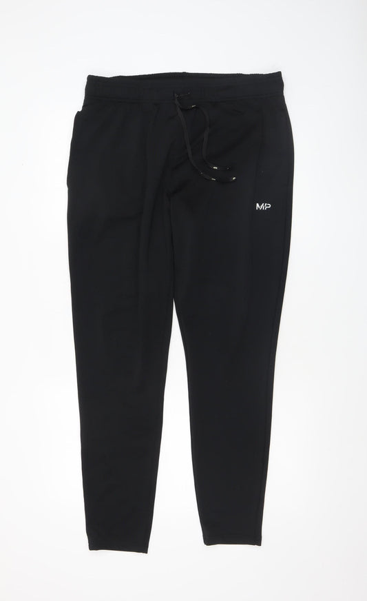 MP Mens Black Jogger Trousers Size L Polyester Blend