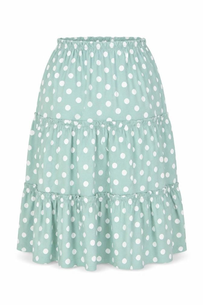 ASOS DESIGN Women's Green Polka Dot Cotton Peasant Skirt UK 10