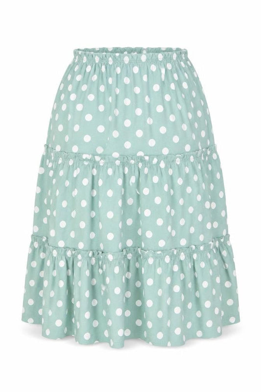 ASOS DESIGN Women's Green Polka Dot Cotton Peasant Skirt UK 10