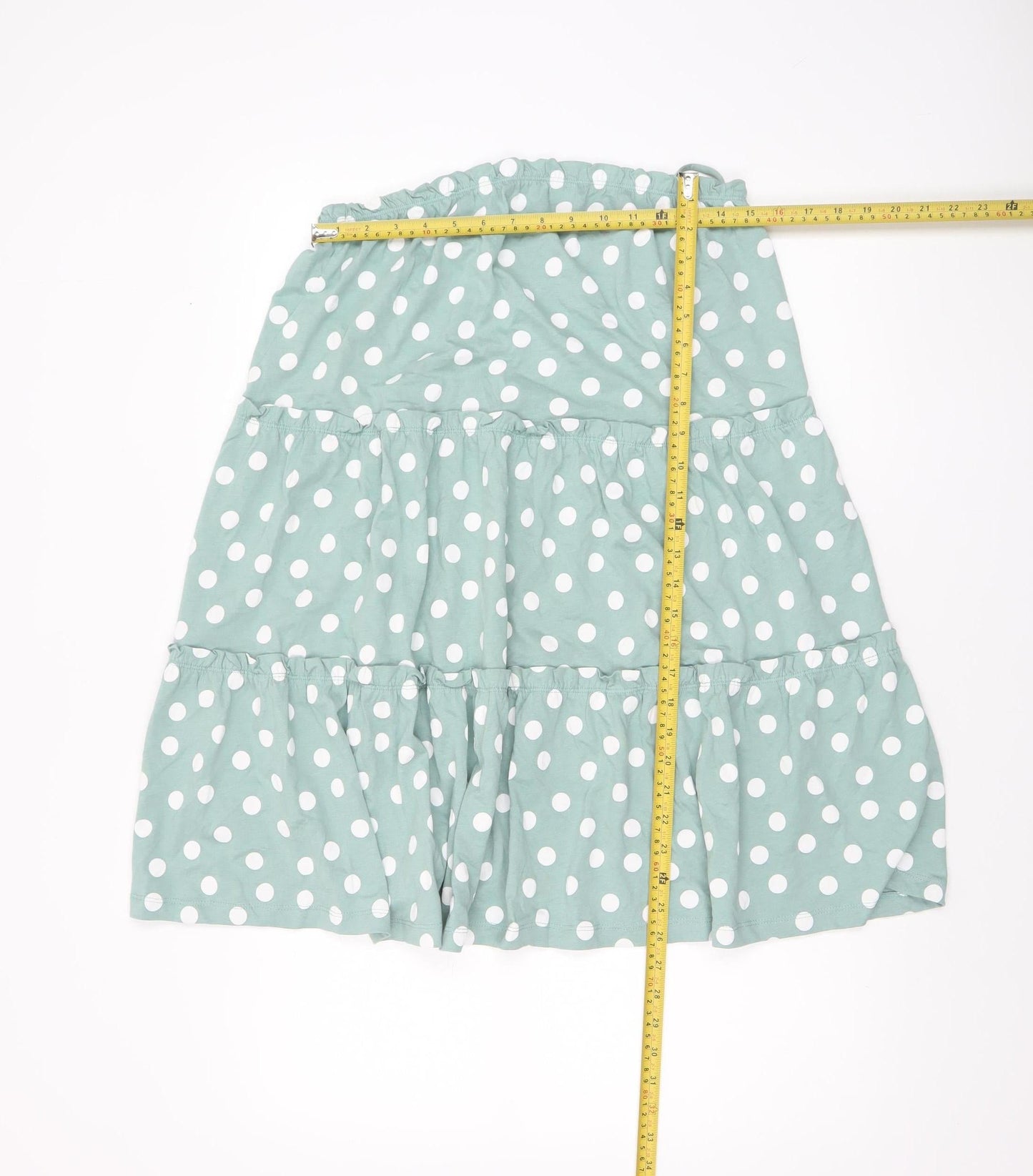 ASOS DESIGN Women's Green Polka Dot Cotton Peasant Skirt UK 10