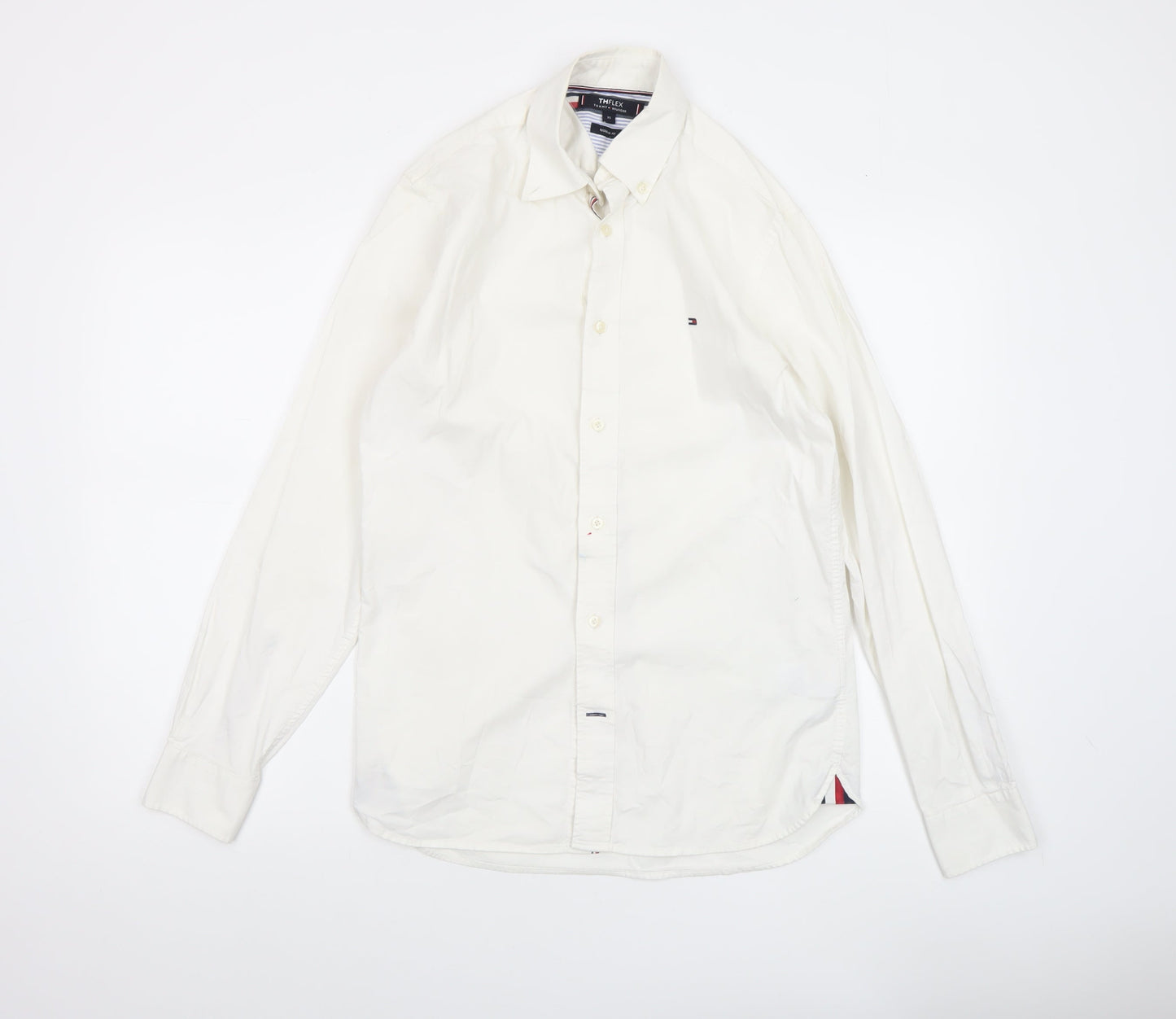 Tommy Hilfiger Men's White Regular Fit Button-Up Shirt XS