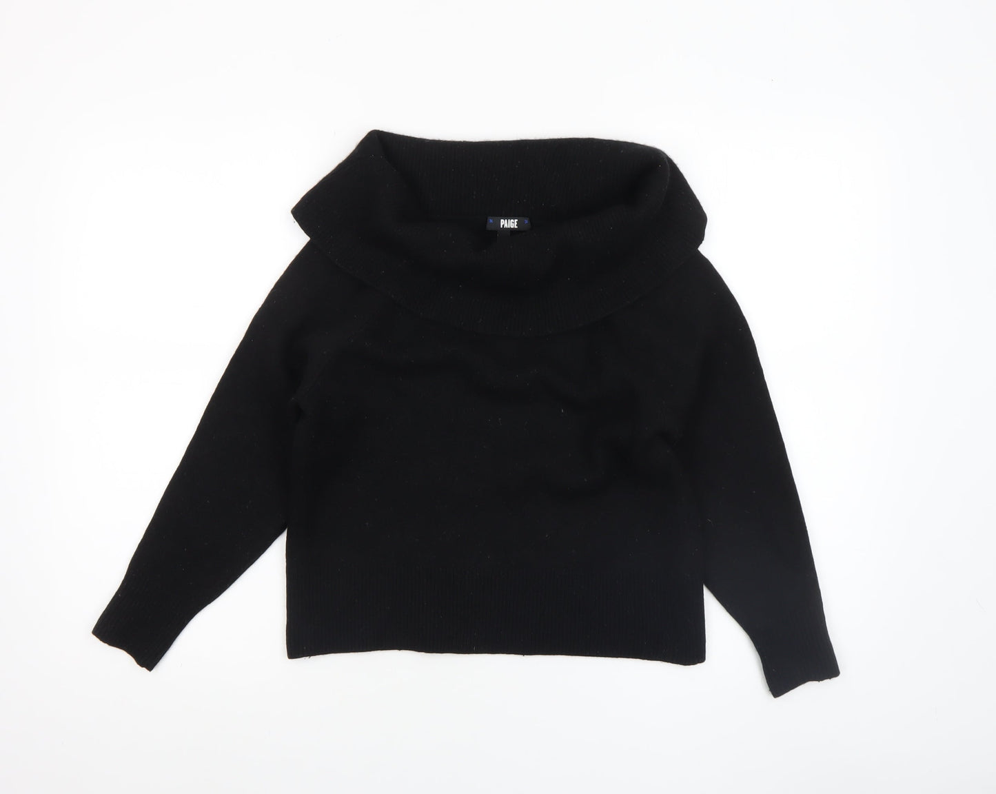 Paige Womens Black Wool Blend Cowl Neck Jumper Size S