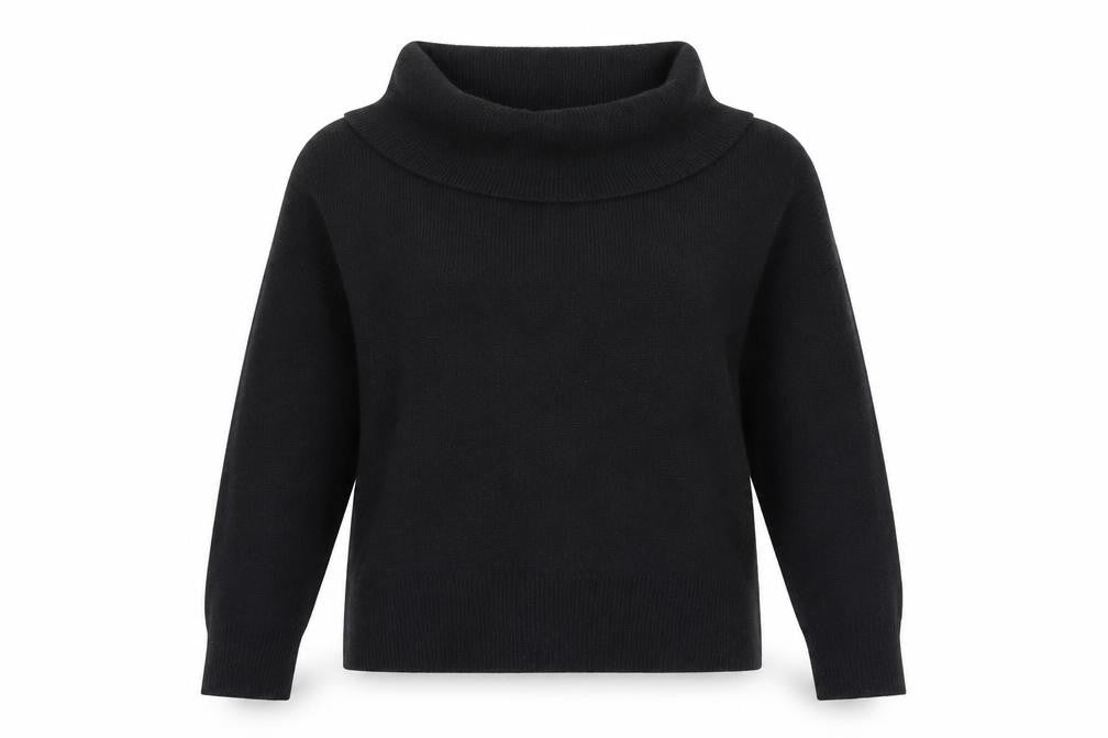 Paige Womens Black Wool Blend Cowl Neck Jumper Size S