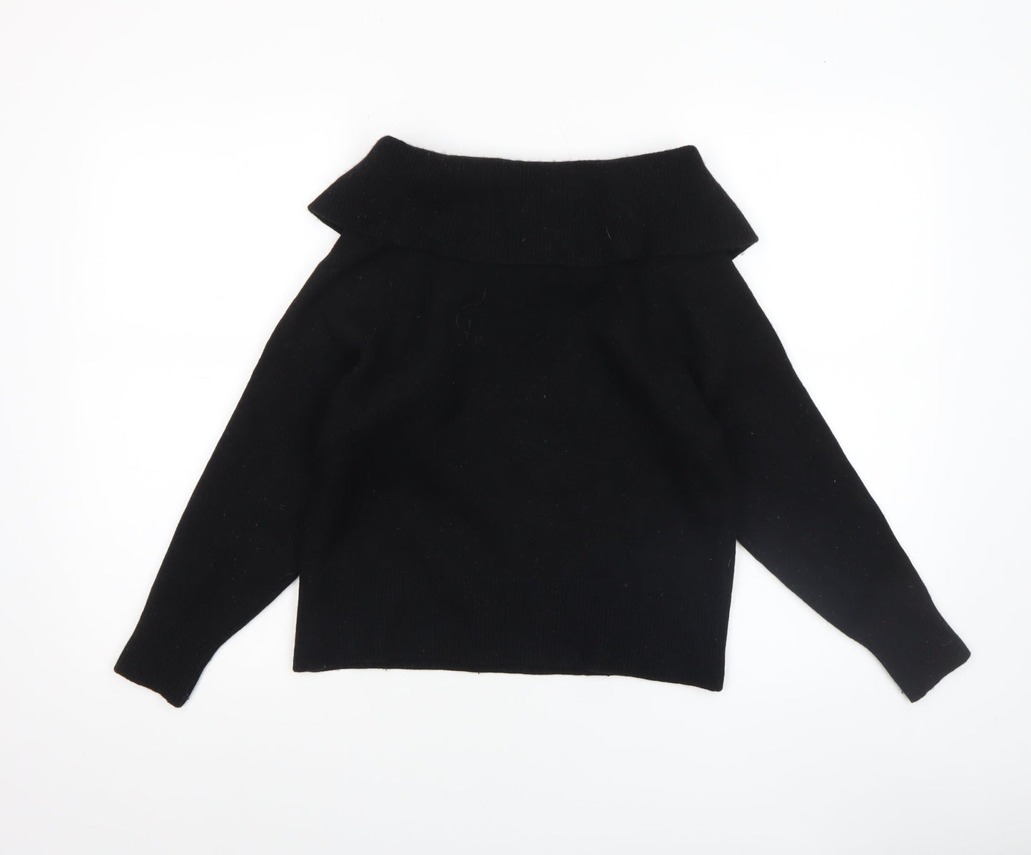 Paige Womens Black Wool Blend Cowl Neck Jumper Size S