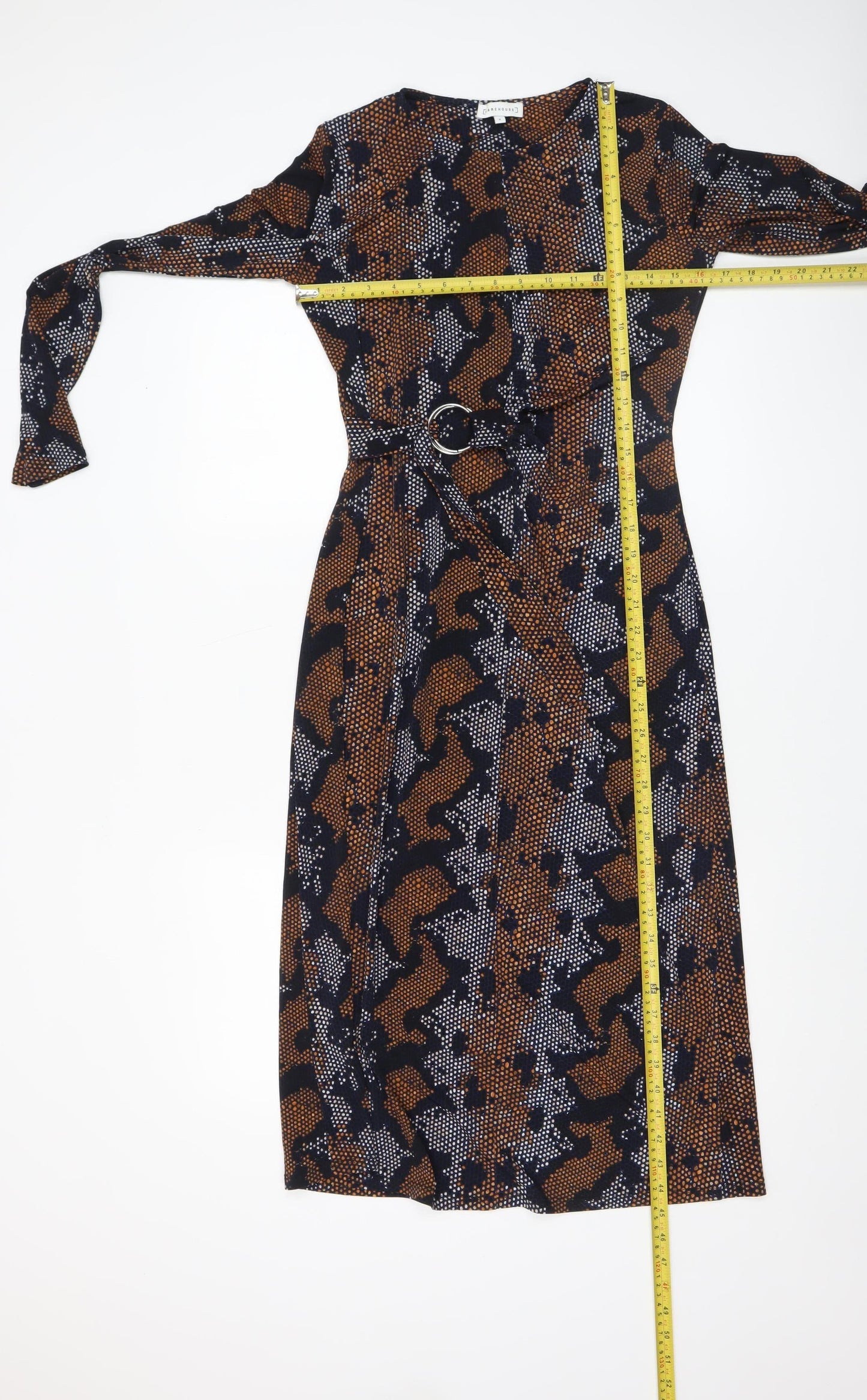 Warehouse Women’s Multicoloured Animal Print Midi Wrap Dress Size 8