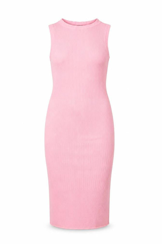 ASOS Design Women Pink Knit Sleeveless Bodycon Midi Dress Size L