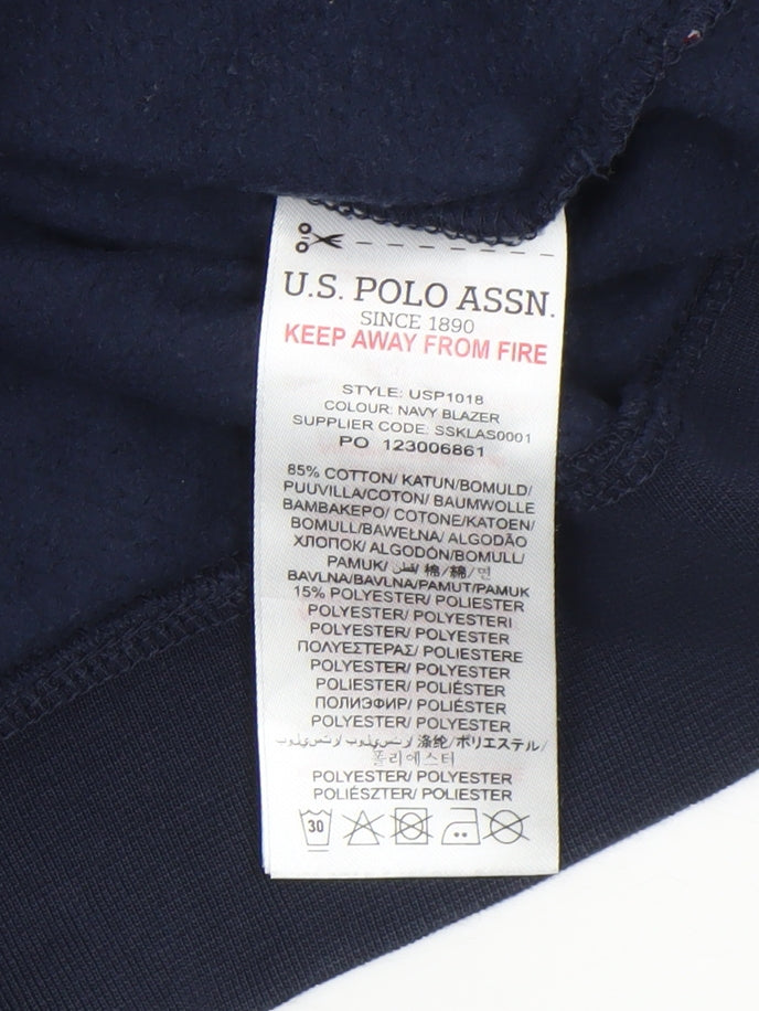 U.S. Polo Assn. Boys Blue Pullover Hoodie 15-16 Years Cotton Blend
