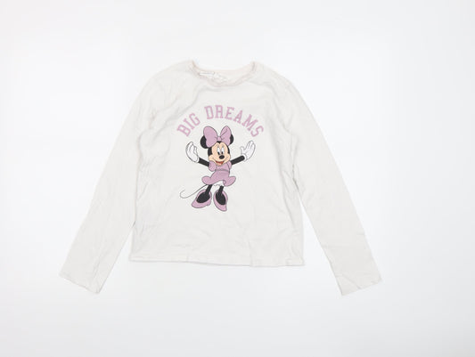 MNG Disney Girls White Long Sleeve Minnie Mouse T-Shirt 9-10 Years