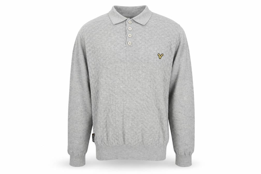 Voi Jeans Men Grey Cotton Collared Henley Jumper XL