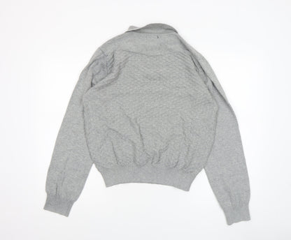 Voi Jeans Men Grey Cotton Collared Henley Jumper XL