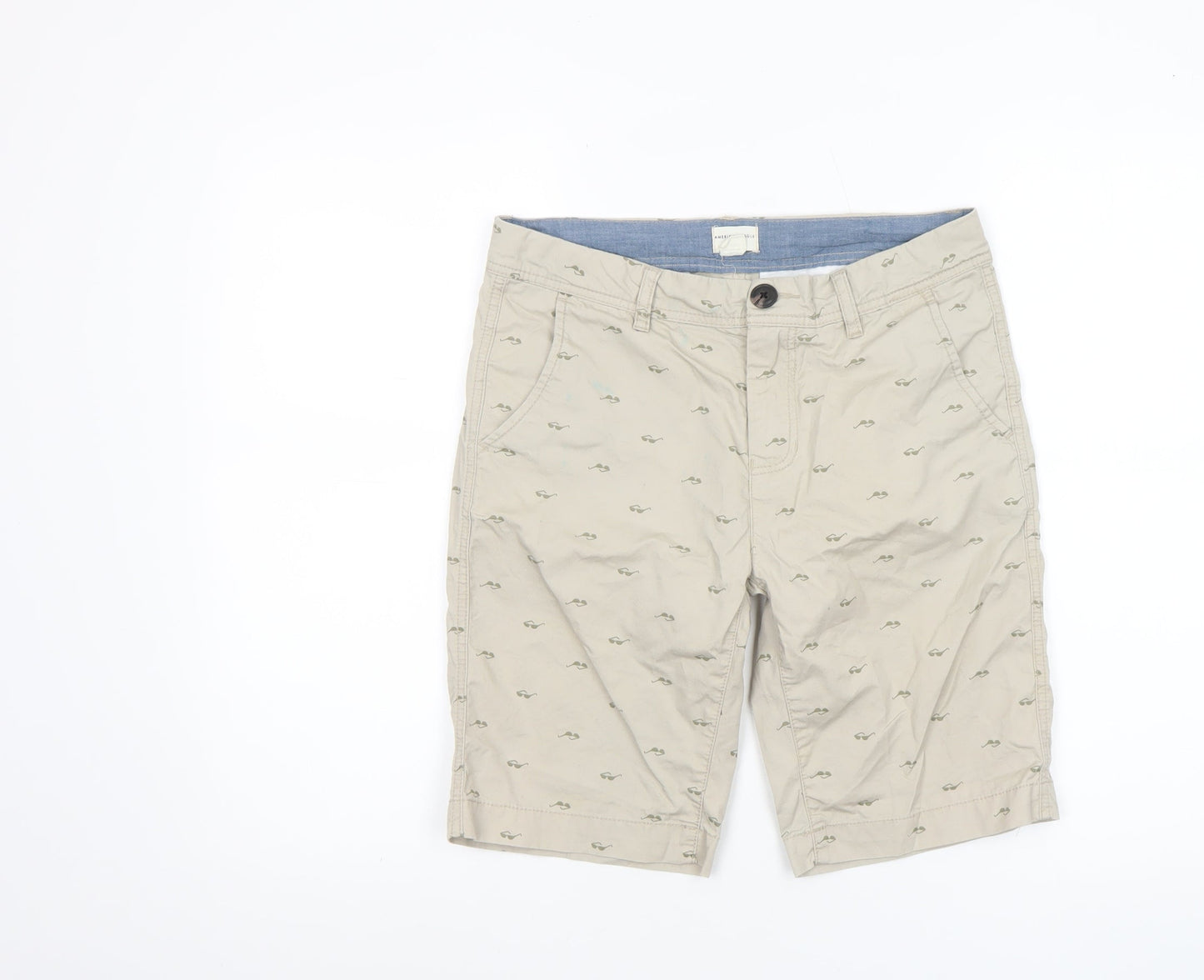 American Eagle Boys Beige Chino Shorts 14 Years Cotton Twill Casual