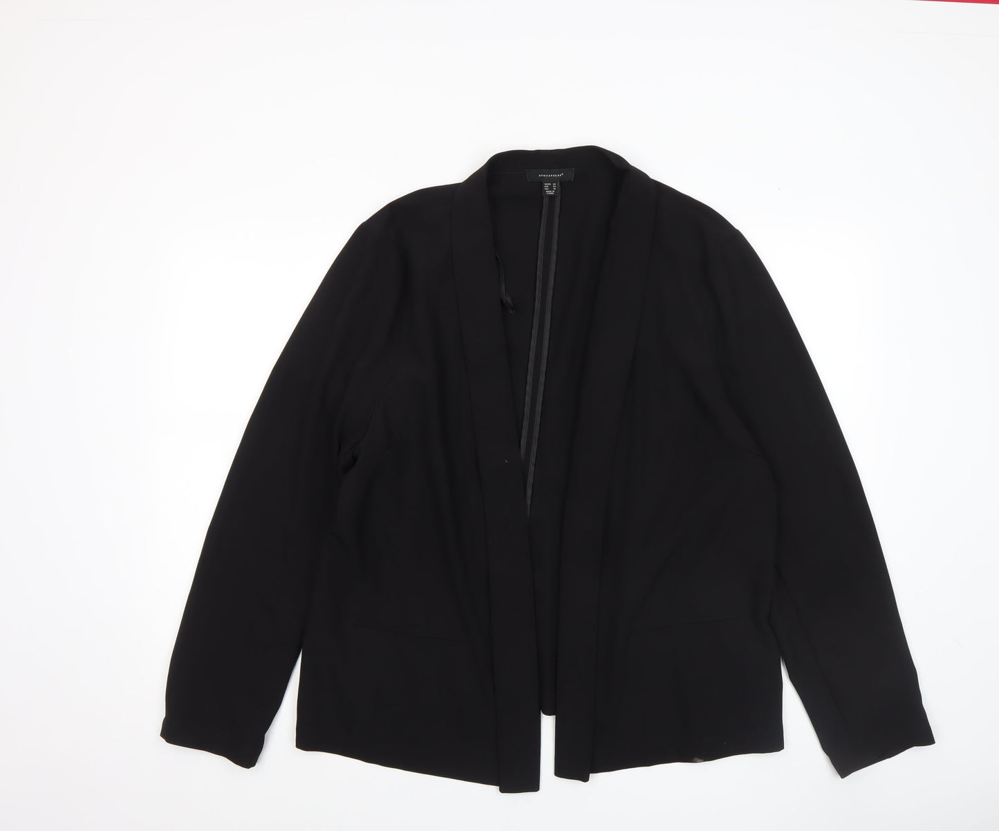 Atmosphere Women Black Size 20 Shawl Collar Open Front Blazer Jacket