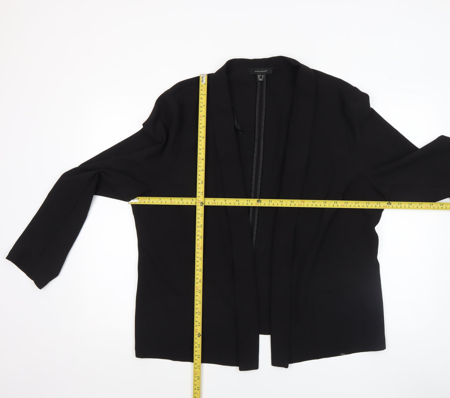 Atmosphere Women Black Size 20 Shawl Collar Open Front Blazer Jacket