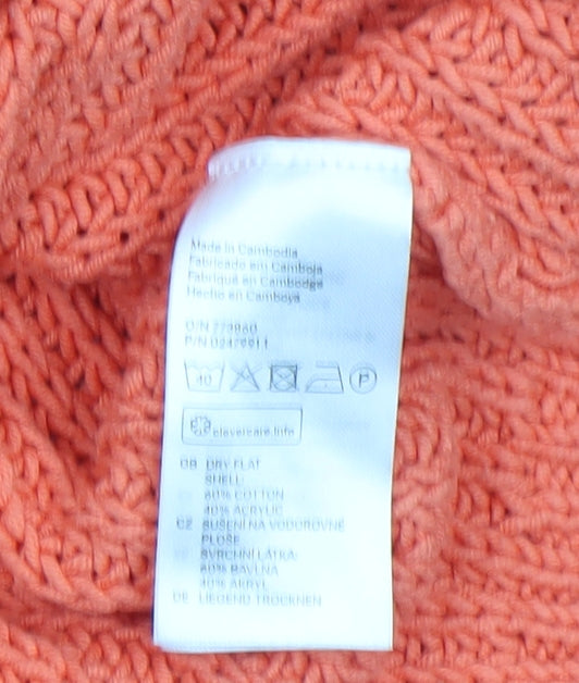 H&M Women Orange Cable Knit Pullover Jumper Size 12