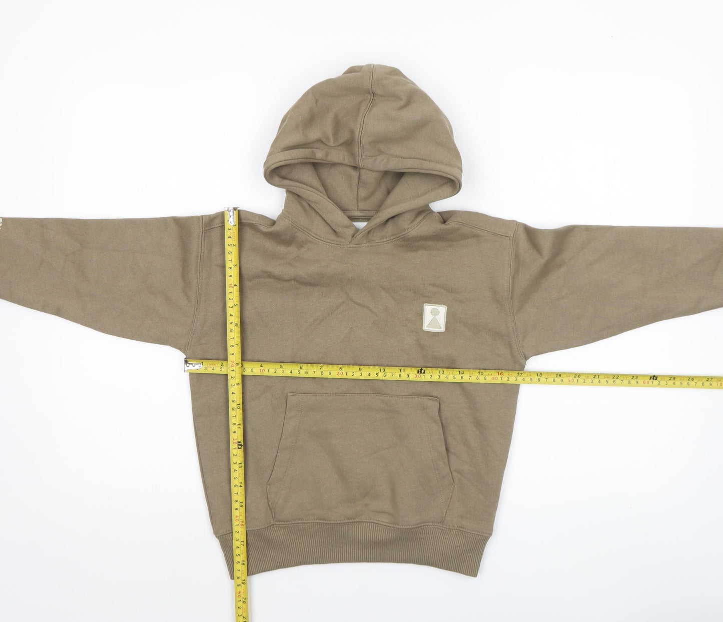 Zara Boys Beige Pullover Hoodie 6-7 Years Cotton Blend Casual Sweatshirt