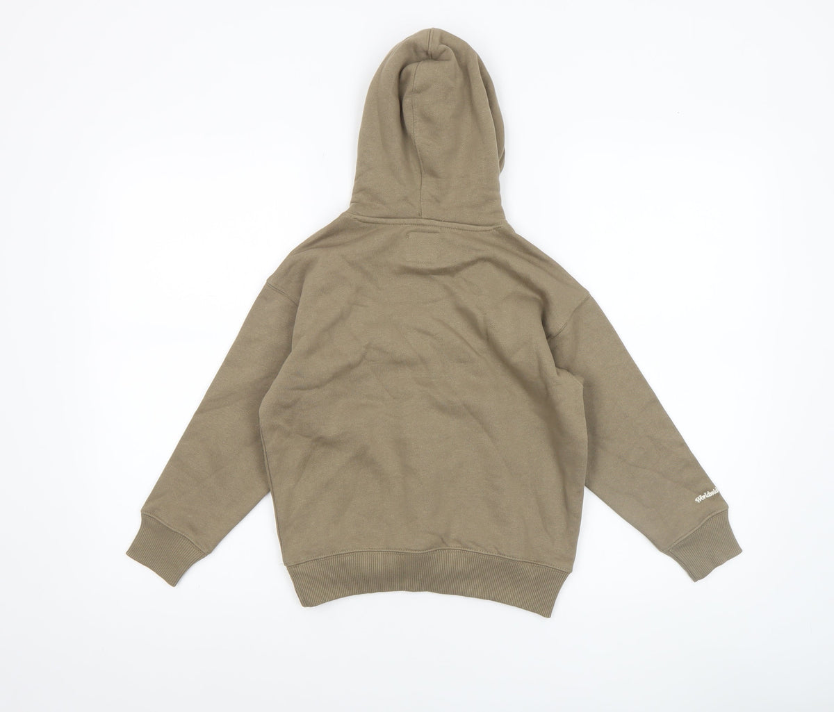 Zara Boys Beige Pullover Hoodie 6-7 Years Cotton Blend Casual Sweatshirt