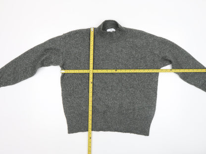 RR Womens Grey Mock Neck Wool Blend Pullover Jumper M