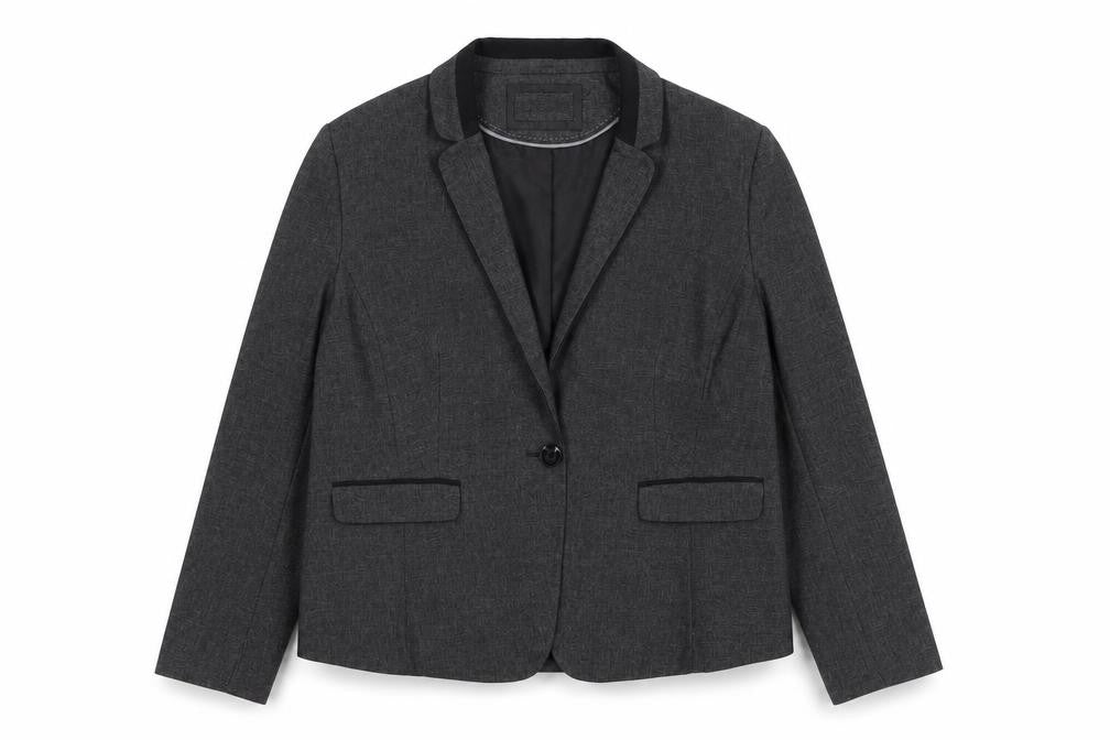 Dunnes Women Grey Pinstripe Blazer Jacket Size 18 Classic Fit