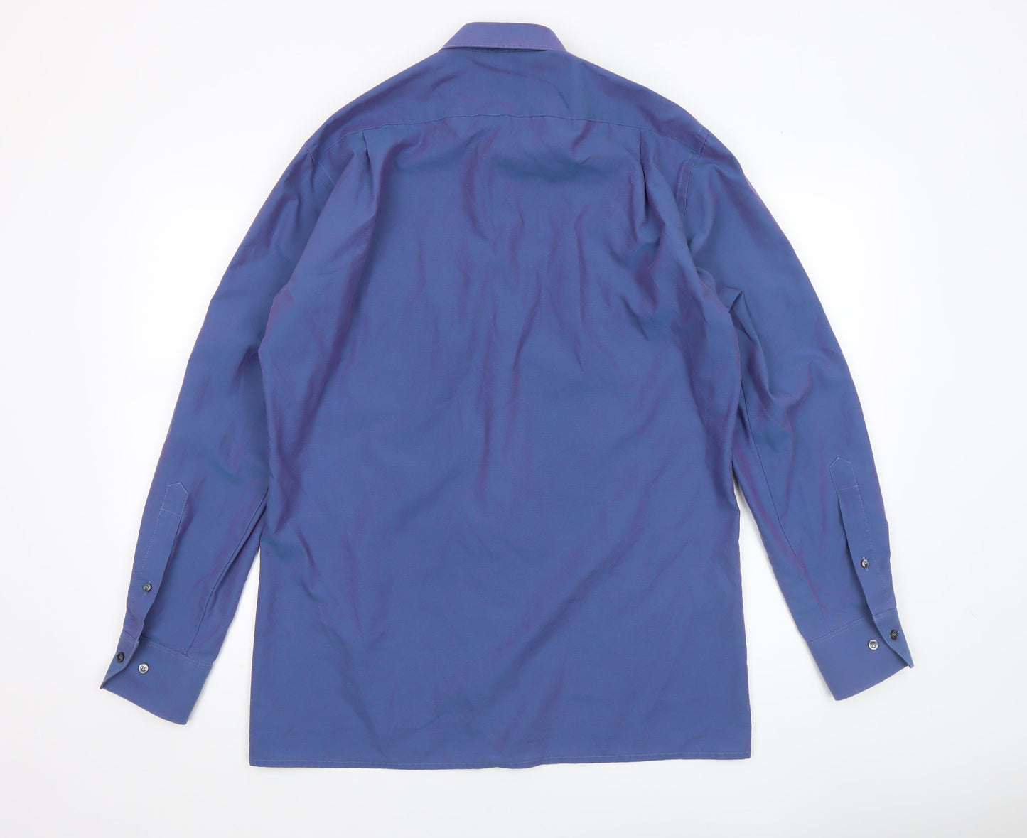Marvelis Men’s Blue Modern Fit Non-Iron Long Sleeve Dress Shirt 15.5”