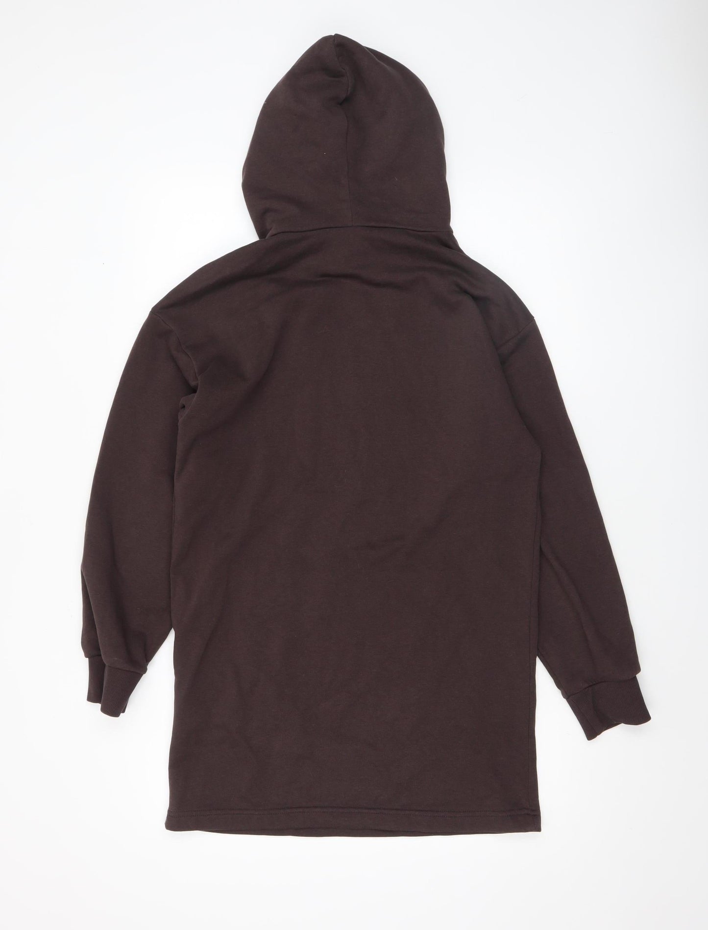 H&M Divided Women Brown Pullover Hoodie XXS Cotton Blend Casual