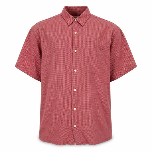 Breakwater Men's Red Check Short Sleeve Button-Up Shirt L Regular Fit