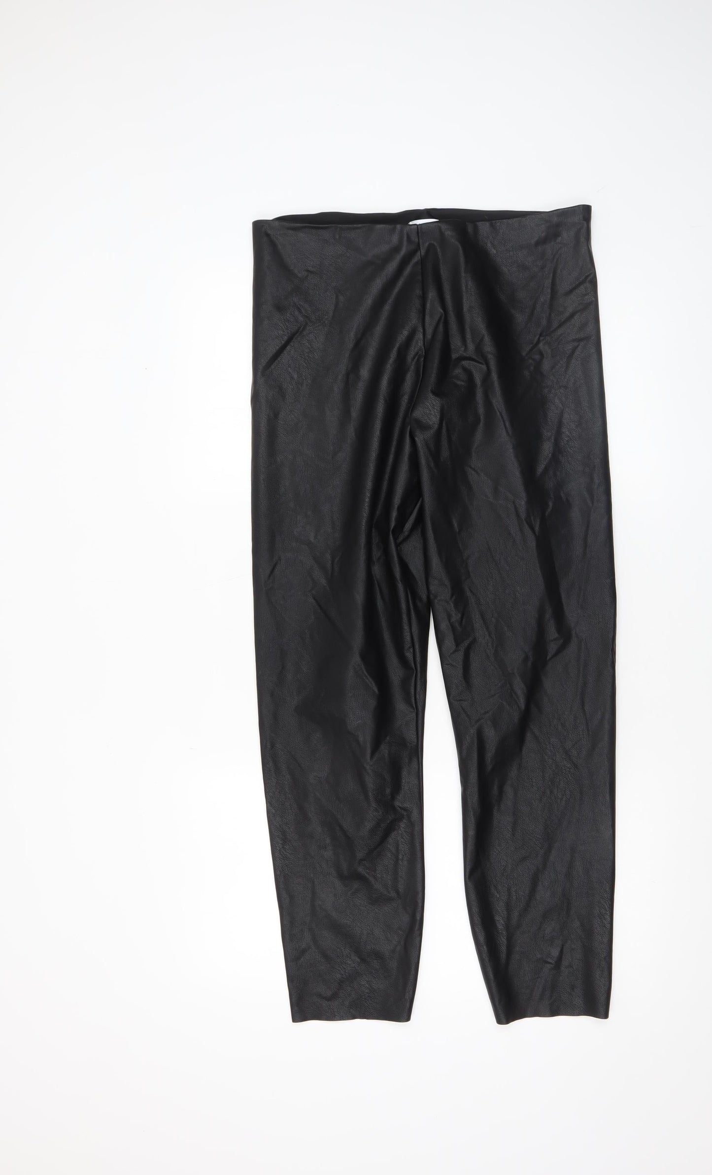 Gallery Women’s Black Faux Leather Leggings Size 16 Stretch Slim Fit