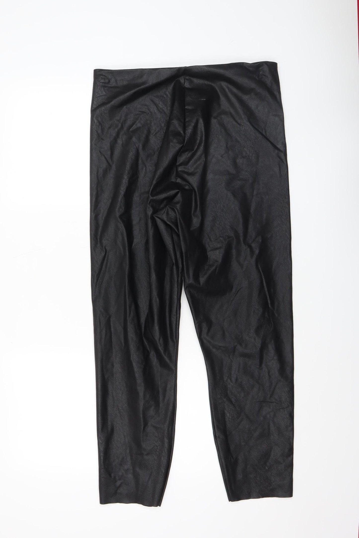 Gallery Women’s Black Faux Leather Leggings Size 16 Stretch Slim Fit