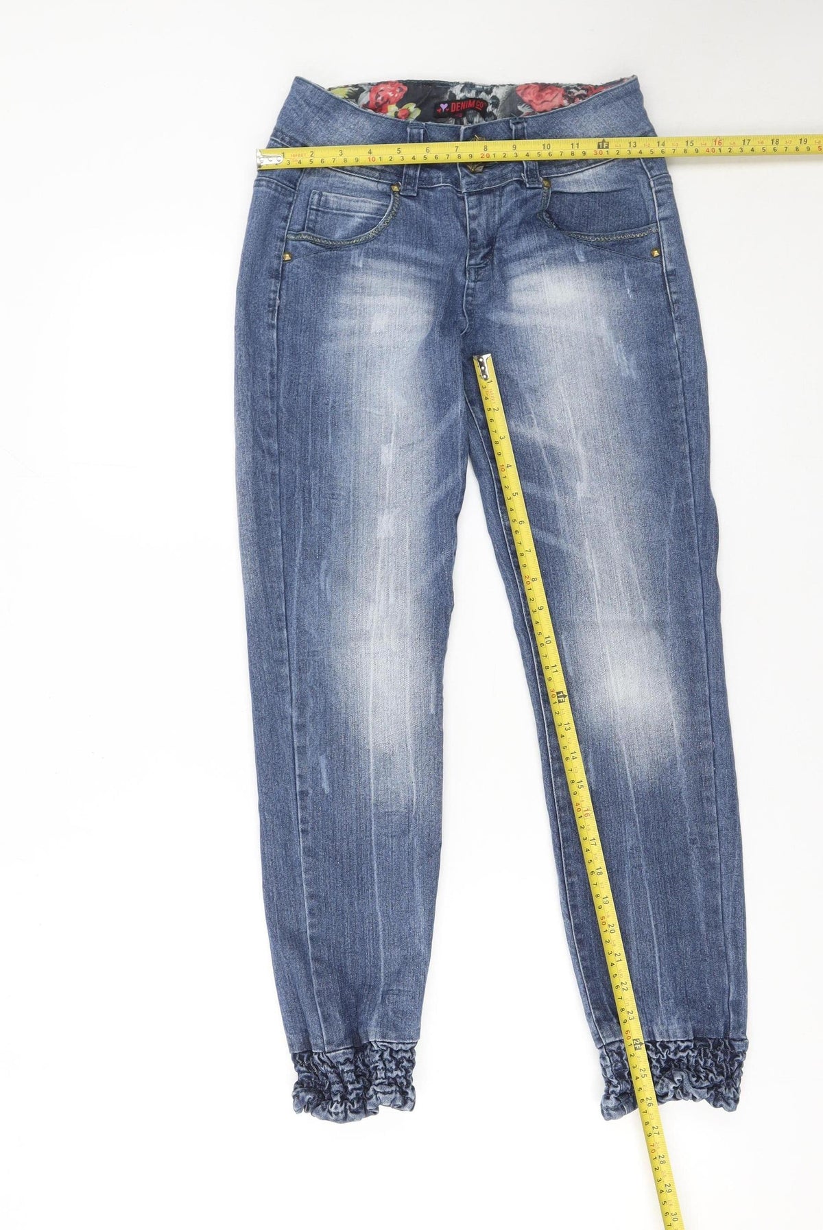 Denim Co Girls Blue Jegging Jeans Size 152 Slim Fit Elastic Waist