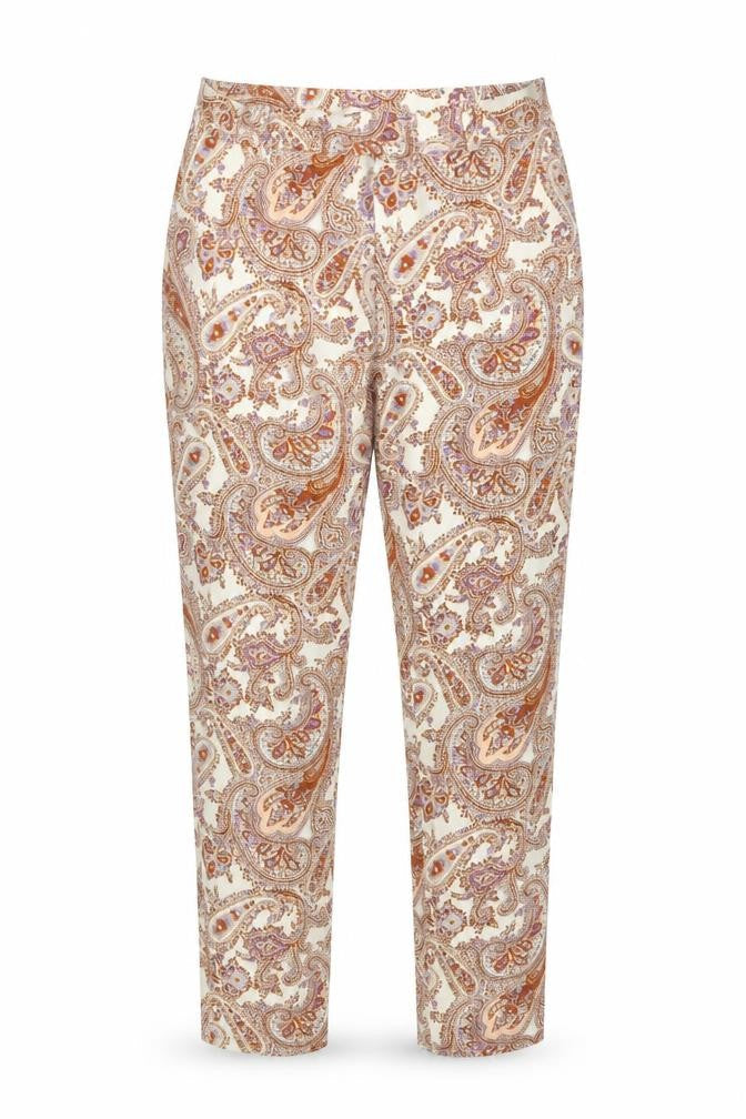 Zara Woman Beige Paisley Slim Trousers UK 10 Casual Boho Style