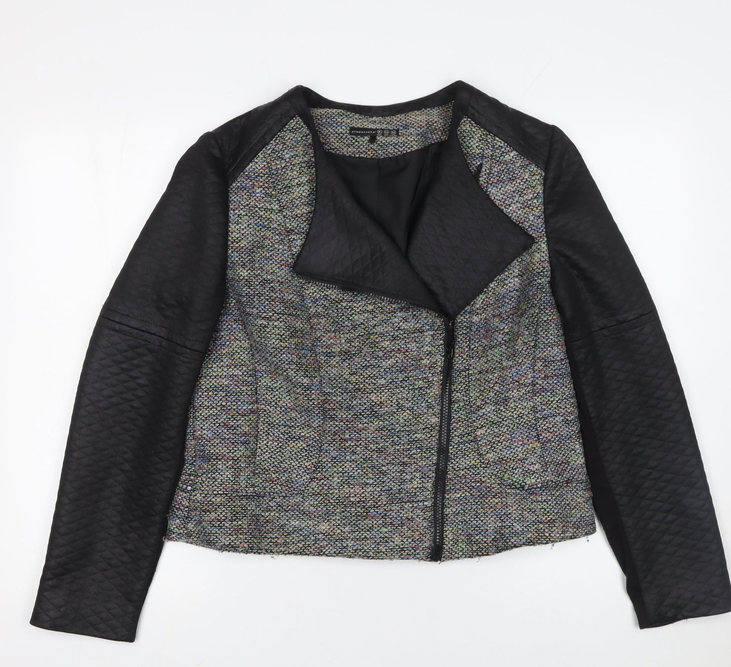 Atmosphere Women Multicoloured Quilted Sleeve Biker Jacket Size 16