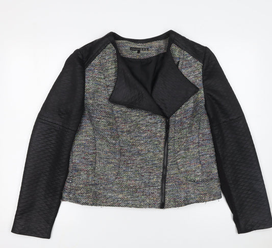 Atmosphere Women Multicoloured Quilted Sleeve Biker Jacket Size 16