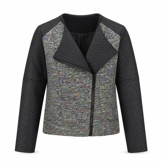 Front view of Atmosphere Women Multicoloured Quilted Sleeve Biker Jacket, size 16