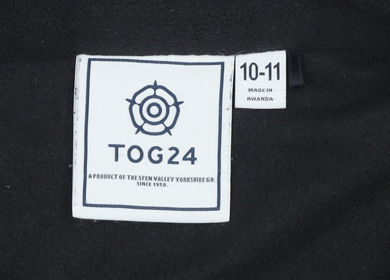 TOG24 Boys Black Fleece 1/2 Zip Pullover Sweatshirt 10-11 Years