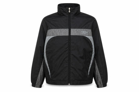 Umbro Boys Black Grey Track Jacket Size 9 Years Polyester Lightweight