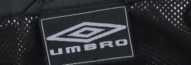 Umbro Boys Black Grey Track Jacket Size 9 Years Polyester Lightweight