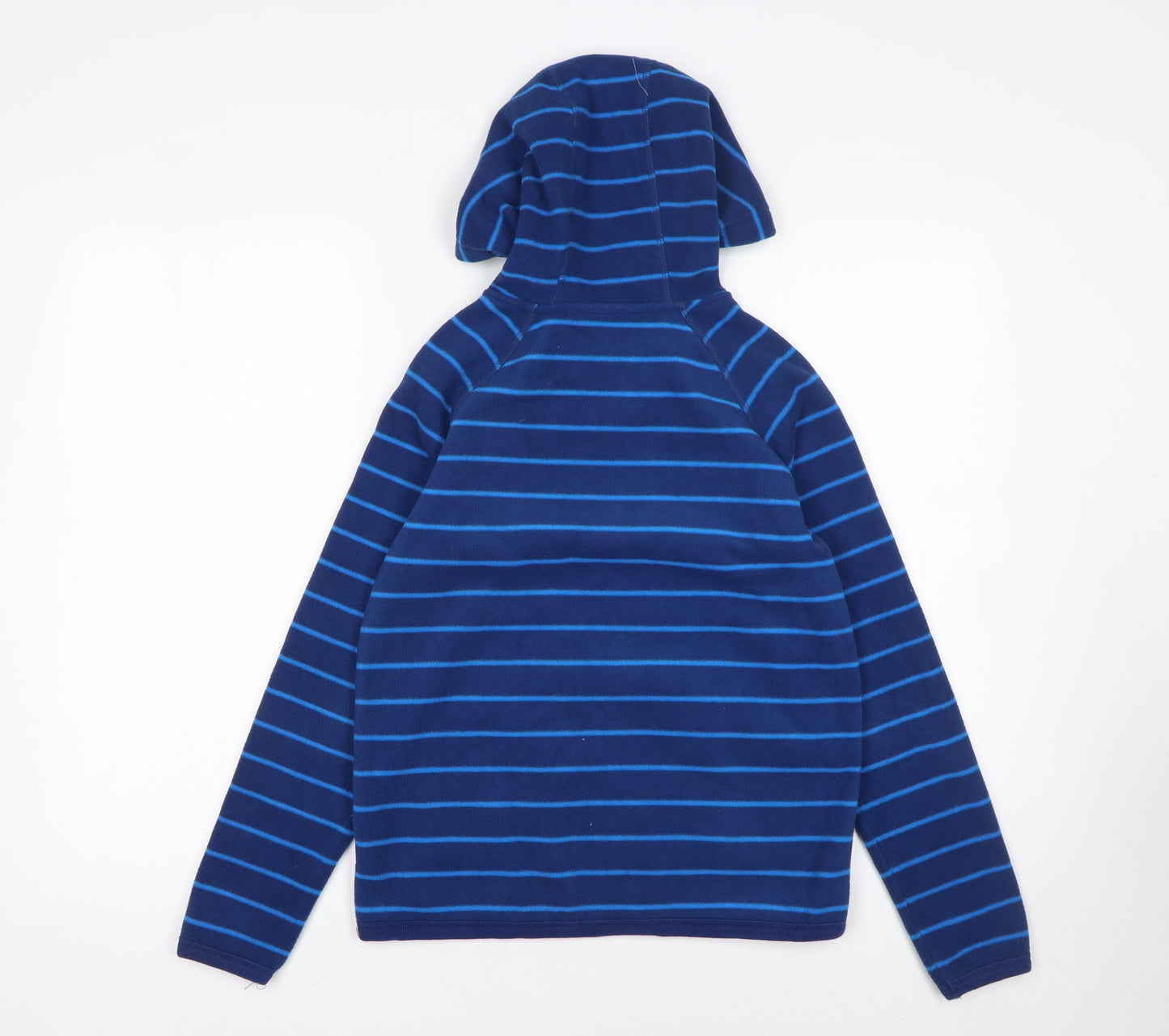 John Lewis Boys Blue Striped Fleece 1/2 Zip Hoodie 11 Years